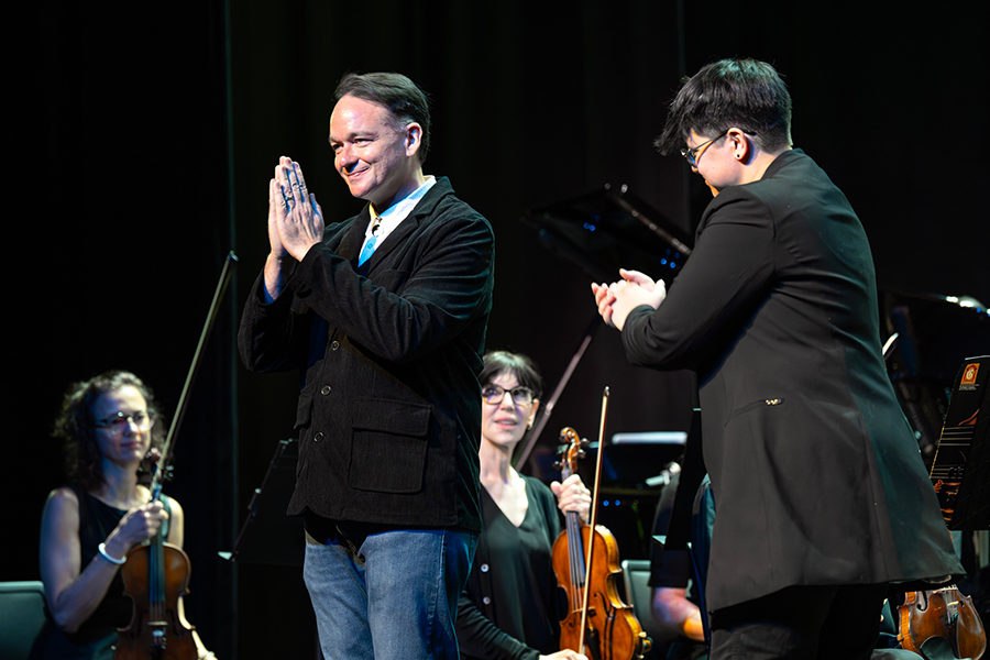 Jay Sanders at the Blue Ridge Orchestra's Sinfonietta Helene premiere.